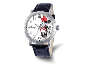 Disney Ladies Size Black Leather Strap Minnie Mouse 44mm Watch Disney Ladies Size Black Leather Strap Minnie Mouse 44mm Watch