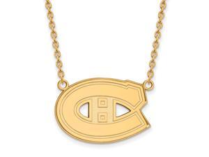 14k Yellow Gold NHL Montreal Canadiens Large Necklace, 18 Inch 14k Yellow Gold NHL Montreal Canadiens Large Necklace, 18 Inch