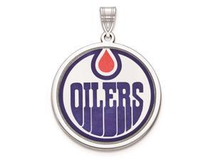 Sterling Silver NHL Edmonton Oilers Logo Picture Disc Pendant Sterling Silver NHL Edmonton Oilers Logo Picture Disc Pendant