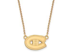 14k Yellow Gold NHL Montreal Canadiens Small Necklace, 18 Inch 14k Yellow Gold NHL Montreal Canadiens Small Necklace, 18 Inch