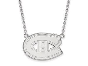 10k White Gold NHL Montreal Canadiens Large Necklace, 18 Inch 10k White Gold NHL Montreal Canadiens Large Necklace, 18 Inch