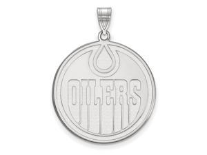 10k White Gold NHL Edmonton Oilers XL Disc Pendant 10k White Gold NHL Edmonton Oilers XL Disc Pendant
