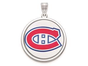 Sterling Silver NHL Montreal Canadiens Logo Picture Disc Pendant Sterling Silver NHL Montreal Canadiens Logo Picture Disc Pendant