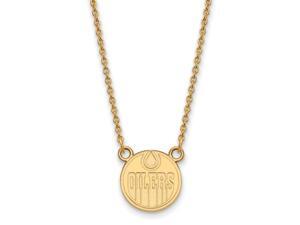 10k Yellow Gold NHL Edmonton Oilers Small Necklace, 18 Inch 10k Yellow Gold NHL Edmonton Oilers Small Necklace, 18 Inch