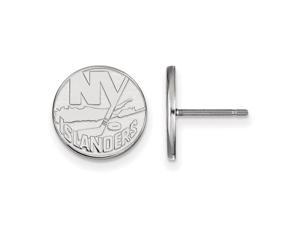 10k White Gold NHL New York Islanders Small Post Earrings
