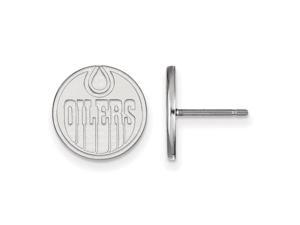 10k White Gold NHL Edmonton Oilers Small Post Earrings