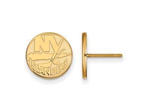 10k Yellow Gold NHL New York Islanders Small Post Earrings