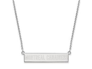 Sterling Silver NHL Montreal Canadiens SM Bar Necklace, 18in Sterling Silver NHL Montreal Canadiens SM Bar Necklace, 18in