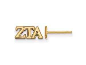 14K Plated Silver Zeta Tau Alpha X-Small Post Earrings