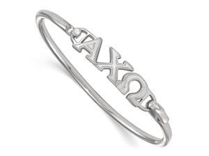 Sterling Silver Alpha Chi Omega Large Clasp Bangle - 8 in.