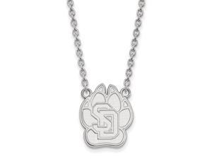 NCAA 10k White Gold South Dakota Lg Logo Pendant Necklace