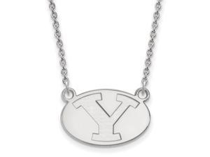 NCAA 14k White Gold Brigham Young U Small Pendant Necklace