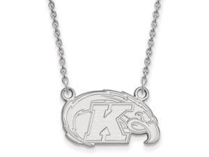 NCAA 10k White Gold Kent State Small Pendant Necklace