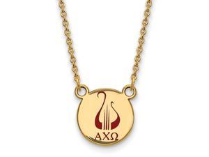 14K Plated Silver Alpha Chi Omega Small Enamel Necklace
