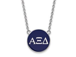 Sterling Silver Alpha Xi Delta Large Enamel Necklace