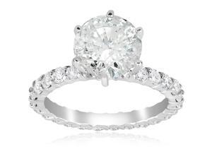 5 carat Enhanced Diamond Engagement Eternity Ring 14K White Gold Round Cut 5 carat Enhanced Diamond Engagement Eternity Ring 14K White Gold Round Cut