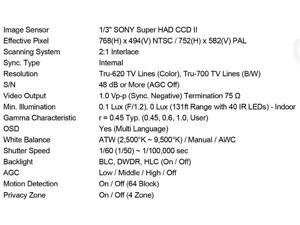 620TV Lines 1/3" SONY Super HAD CCD II 40IR-LEDs 2.8~12mm Lens WDR Day&Night Dual Voltage IR Bullet Camera 620TV Lines 1/3" SONY Super HAD CCD II 40IR-LEDs 2.8~12mm Lens WDR Day&Night Dual Voltage IR Bullet Camera