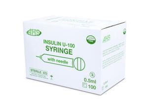 Syringe 1/2Cc 29G X 1/2" U-100 Insulin 100/Box