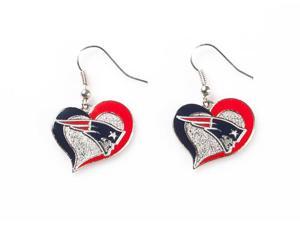 New England Patriots Swirl Heart Earrings New England Patriots Swirl Heart Earrings