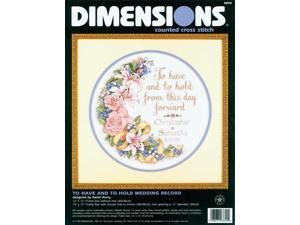 To Have And To Hold Wedding Record Counted Cross Stitch Kit-12" Round To Have And To Hold Wedding Record Counted Cross Stitch Kit-12" Round