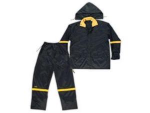 Black 3 Pc Nylong Rain Suit2Xl CUSTOM LEATHERCRAFT Rainsuits R1032X 084298010361