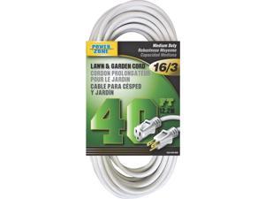 SJTW Extension Cord, 16/3, 40', 13A Power Zone Extension Cords OR883628 White