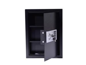 HOMCOM 20" x 15" x 4" Digital Wall Mounted Home Security Storage Safe - Black HOMCOM 20" x 15" x 4" Digital Wall Mounted Home Security Storage Safe - Black