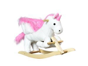 Qaba Kids Rocking Chair Plush Unicorn Child Soft and Warm Rocking Horse with Sing Along Song Pink Qaba Kids Rocking Chair Plush Unicorn Child Soft and Warm Rocking Horse with Sing Along Song Pink