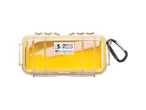 PELICAN 1030-027-100 Yellow 1030 Micro Case with Clear Lid and Carabineer