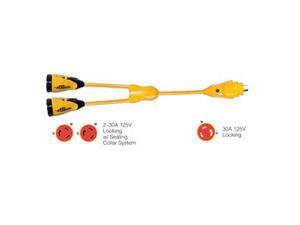 Marinco Y30-2-30 EEL (2)30A-125V Female to (1)30A-125V Male Y Adapter - Yellow Marinco Y30-2-30 EEL (2)30A-125V Female to (1)30A-125V Male Y Adapter - Yellow