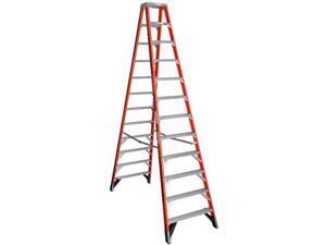 WERNER T7412 12 ft Fiberglass Twin Stepladder, 375 lbs. Capacity WERNER T7412 12 ft Fiberglass Twin Stepladder, 375 lbs. Capacity