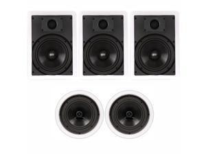 Theater Solutions TSCS-85 Flush Mount 5 Speaker Set with 8" Woofers In Wall