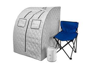 Durasage Oversized Portable Steam Sauna Spa for Weight Loss, Detox, Relaxation at Home, 60 Minute Timer, 800 Watt Steam Generator, Chair Included, 1.5 Year Warranty - Silver Durasage Oversized Portable Steam Sauna Spa for Weight Loss, Detox, Relaxation at Home, 60 Minute Timer, 800 Watt Steam Generator, Chair Included, 1.5 Year Warranty - Silver