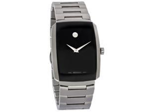 Movado Eliro Mens Rectangular Black Dial Swiss Quartz Watch 0607186 Movado Eliro Mens Rectangular Black Dial Swiss Quartz Watch 0607186