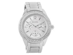 Bulova Ladies Crystal Silver Day/Date Dial Stainless Steel Quartz Watch 96N102 Bulova Ladies Crystal Silver Day/Date Dial Stainless Steel Quartz Watch 96N102