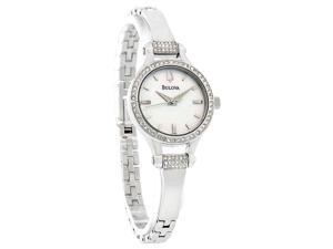 Bulova Crystal Collection White MotherofPearl Dial Womens Watch 96L128