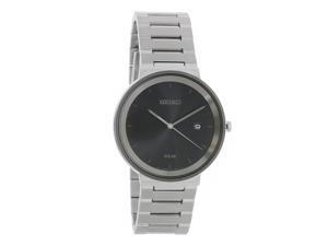 Seiko Mens Black Dial Stainless Steel Solar Quartz Watch SNE479 Seiko Mens Black Dial Stainless Steel Solar Quartz Watch SNE479
