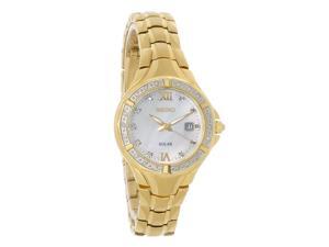 Seiko Ladies Mother-of-Pearl Diamond Stainless Steel Solar Watch SUT380 Seiko Ladies Mother-of-Pearl Diamond Stainless Steel Solar Watch SUT380