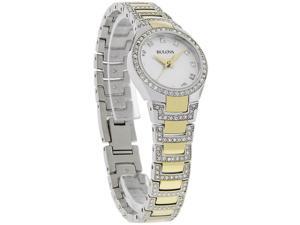 Bulova Mother of Pearl Dial Two-tone Crystal-set Ladies Watch 98L198
