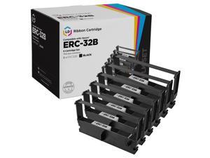 LD Compatible POS Ribbon Cartridge Replacement for Epson ERC-32B (Black, 6-Pack)