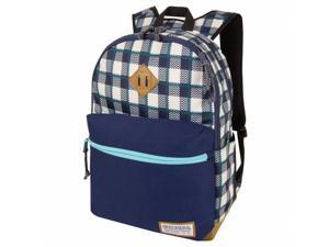 Skechers 16" Backpack - Navy Plaid Sport School Travel Pack