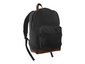 Rothco Vintage Canvas Teardrop Backpack w/Leather Accents, Black/Brown Rothco Vintage Canvas Teardrop Backpack w/Leather Accents, Black/Brown