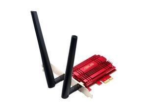 ASUS PCE-AC56 Dual-Band 2x2 AC1300 WiFi PCIe Adapter with Heat Sink, Detachable Antennas and Antenna Base ASUS PCE-AC56 Dual-Band 2x2 AC1300 WiFi PCIe Adapter with Heat Sink, Detachable Antennas and Antenna Base