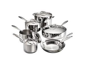 Tramontina 80116/249DS Gourmet Stainless Steel Induction-Ready Tri-Ply Clad 12-Piece Cookware Set, NSF-Certified, Made in Brazil