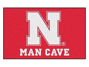 NCAA University of Nebraska Nylon Face Man Cave UltiMat Rug  5 x 8