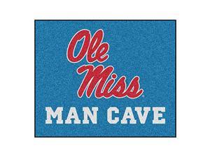 University of Mississippi Ole Miss Light Blue Man Cave Rug  5ft x 6ft