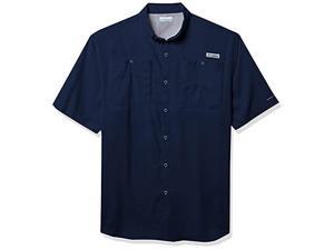 Columbia Mens Tamiami II Short Sleeve Shirt, Collegiate Navy, Large