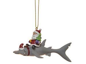 Cape Shore Santa Riding Hammerhead Shark Coastal Deep Sea Christmas Holiday Ornament