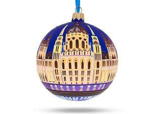 Budapest Parliament, Hungary Glass Ball Christmas Ornament 4 Inches