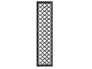Benjara Rectangular Mango Wood Wall Panel With Cutout Lattice Pattern, Rectangle, Black